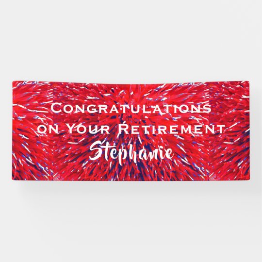 Retirement Congratulations Red White Blue Floral Banner Zazzle.ca