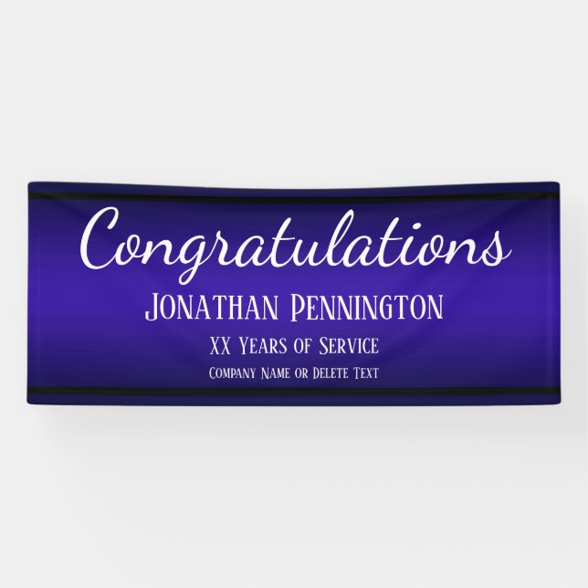 Retirement Congratulations Years of Service Blue Banner (Horizontal)