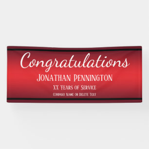 Retirement Congratulations Years of Service Red Banner
