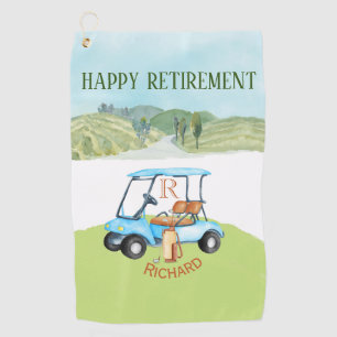 Retirement Custom Name Monogram Clubs Golf Towel