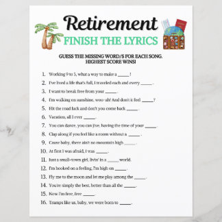 Retirement Finish The Lyrics Game