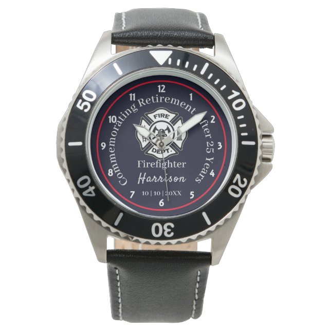 Retirement Firefighters Keepsake Commemorative Wat Watch (Front)