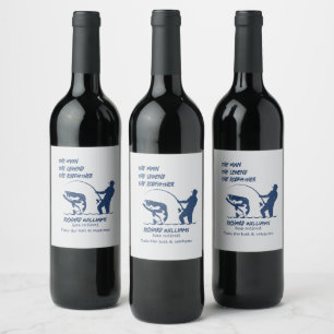 Retirement Fishing the Rodfather Big Fish  Wine Label