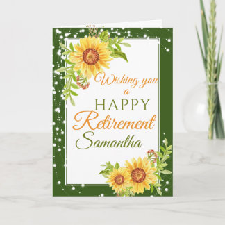 Retirement Floral Sunflower and Border Card
