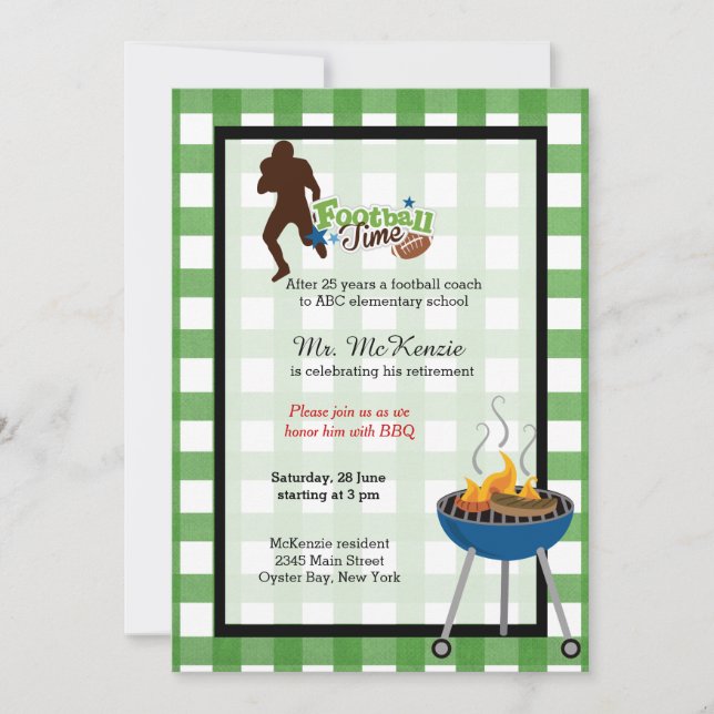 Retirement football coach invitation (Front)