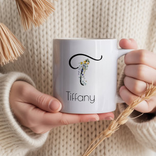 Retirement gift employer monogram watercolor large coffee mug