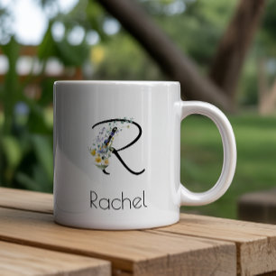 Retirement gift employer monogram watercolor  large coffee mug
