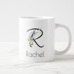 Retirement gift employer monogram watercolor  large coffee mug