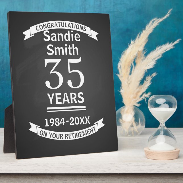 retirement gift for boss, employee, long service plaque (Side)