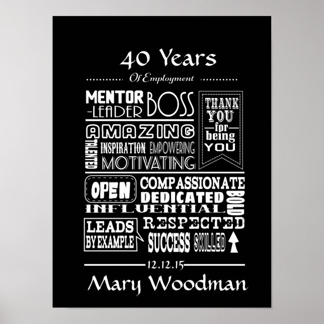 Retirement gift for Boss long service award Poster (Front)