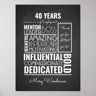 Retirement gift for Boss long service award Poster