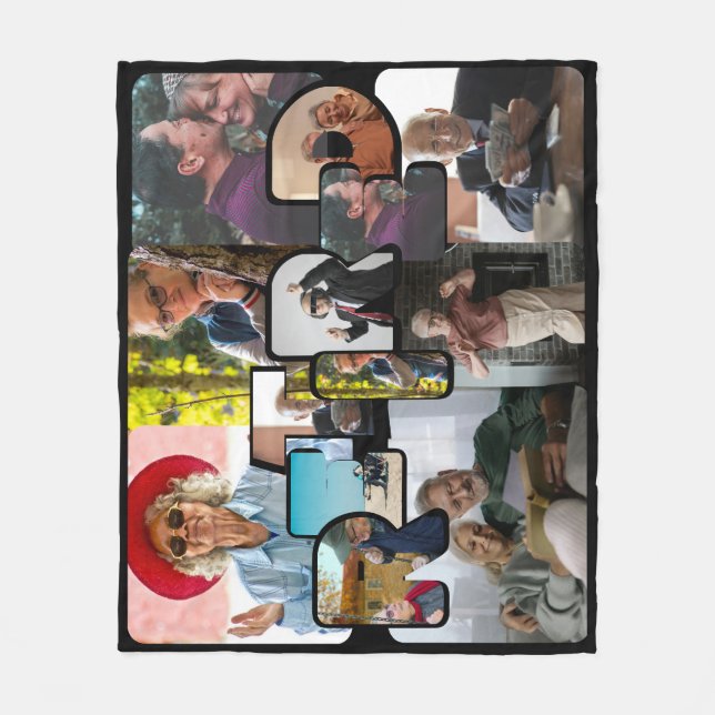 Retirement gift, fun retired wall photo time line fleece blanket (Front)