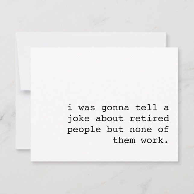 retirement gift / funny retirement card / joke abo (Front)