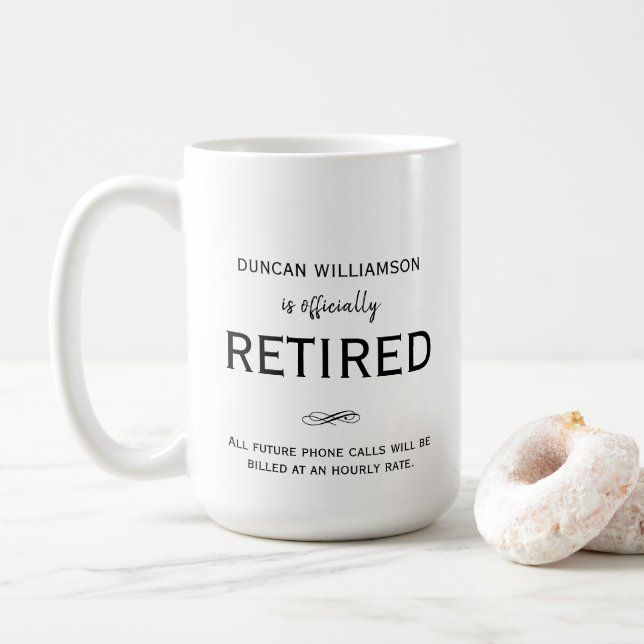 Retirement gift, personalized humour mug (With Donut)