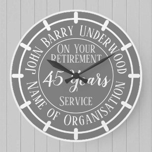 Retirement Gift with Years Served Large Clock
