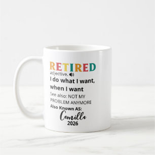Retirement Gifts For Women, Personalized Retired C Coffee Mug