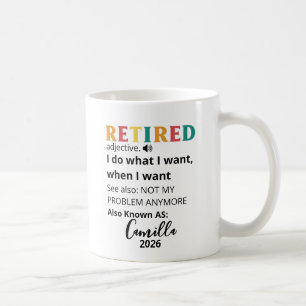 Retirement Gifts For Women, Personalized Retired C Coffee Mug