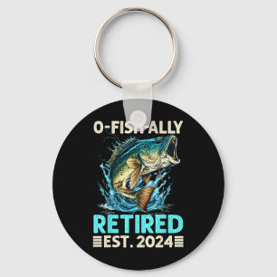 Retirement Gifts Funny Fishing O-fish-ally Retired Keychain