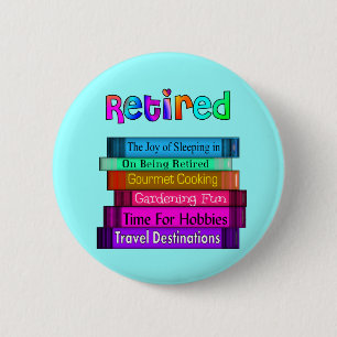 Retirement Gifts Unique Stack of Books Design 2 Inch Round Button