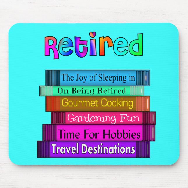 Retirement Gifts Unique Stack of Books Design Mouse Pad (Front)