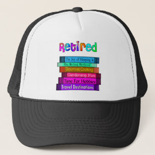 Retirement Gifts Unique Stack of Books Design Trucker Hat
