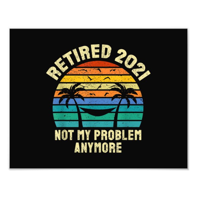 Retirement Gifts Vintage Retired 2021 Photo Print (Front)