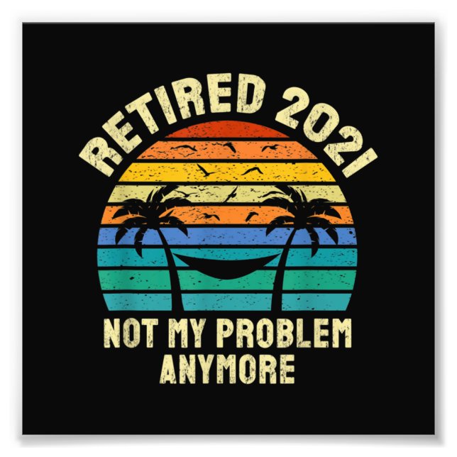 Retirement Gifts Vintage Retired 2021 Photo Print (Front)