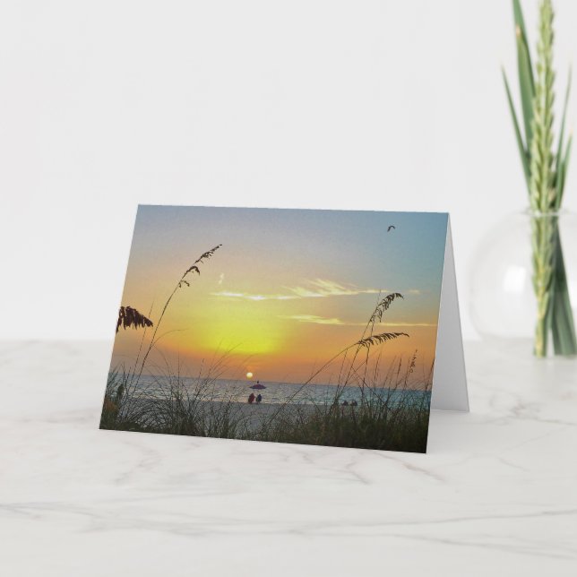 Retirement Golden Beach Sunset Card (Front)