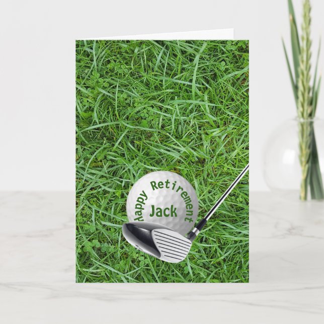 Retirement Golf Ball and Club Card (Front)