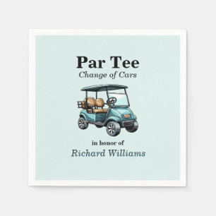 Retirement Golf Cart Par Tee Themed  Napkin