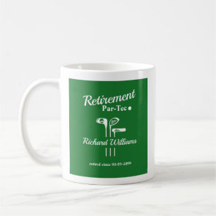 Retirement Golf Clubs Green White Themed Par Tee Coffee Mug