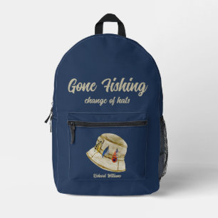 Retirement Gone Fishing Retired Fisherman Hat Printed Backpack