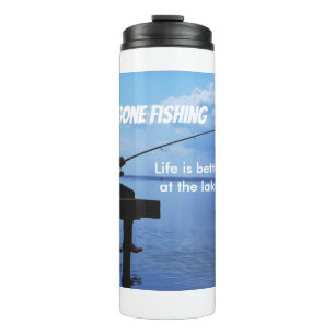 Retirement Gone Fishing Sunset Retired Fisherman Thermal Tumbler