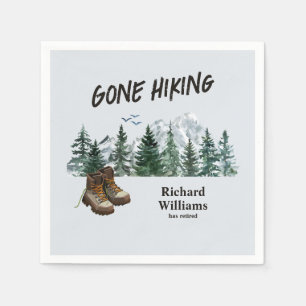 Retirement Gone Hiking to the Mountains Outdoors  Napkin
