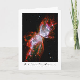 Retirement Good luck, Butterfly Nebula Outer Space Card