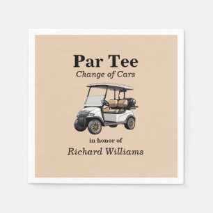 Retirement Grey Golf Cart Par Tee Themed Napkin