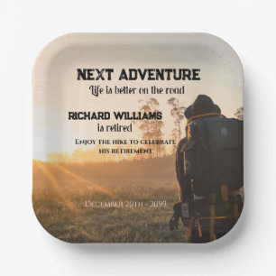 Retirement Hiking Next Adventure on the Road Paper Plate