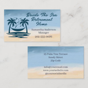 Retirement Home Beach Palm Tree Business Card