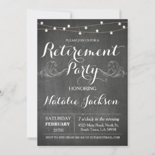 Retirement Invitation Chalk Board Retired Invite