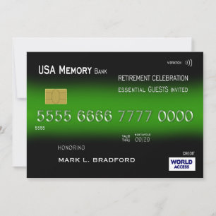RETIREMENT INVITATION, ESSENTIAL, CREDIT CARD