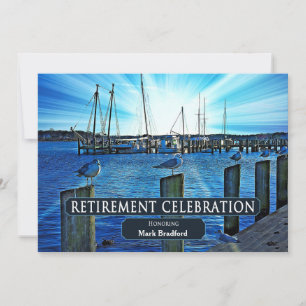 RETIREMENT INVITATION - MARINA - SHADES OF BLUE
