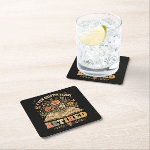 Retirement Is Music To My Ears Square Paper Coaster