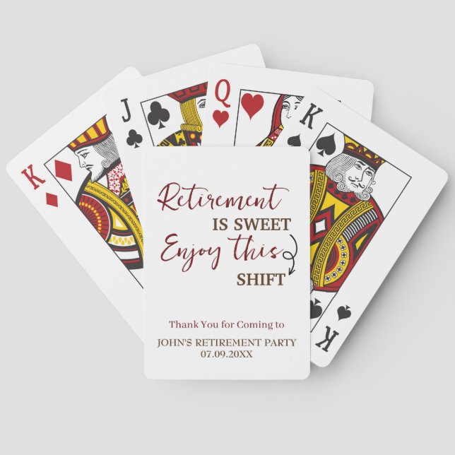 Retirement Is Sweet Enjoy This Shift Retirement Playing Cards (Back)