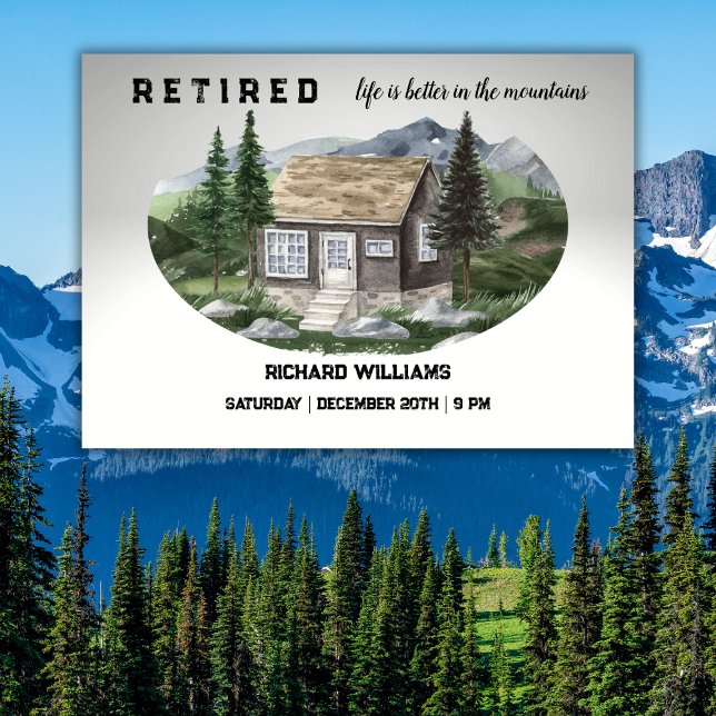 Retirement Life Is Better in The Mountains Hiking  Invitation (Creator Uploaded)
