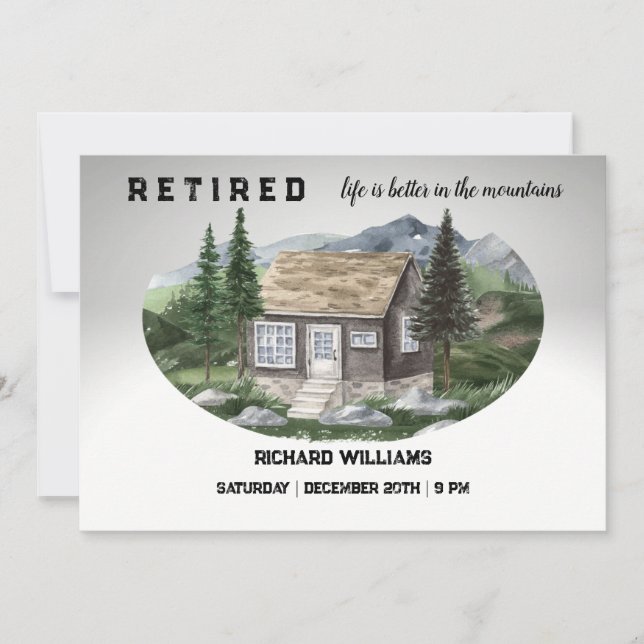 Retirement Life Is Better in The Mountains Hiking  Invitation (Front)