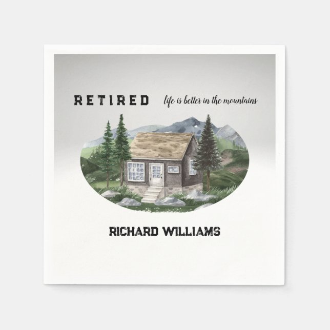 Retirement Life Is Better in The Mountains Hiking  Napkin (Front)