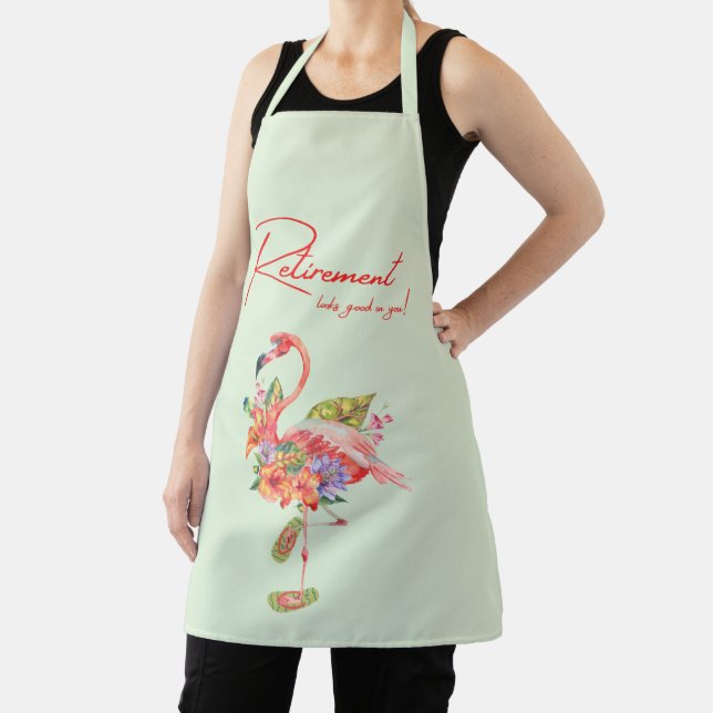 Retirement looks good on you! Tropical Flamingo Apron (Insitu)