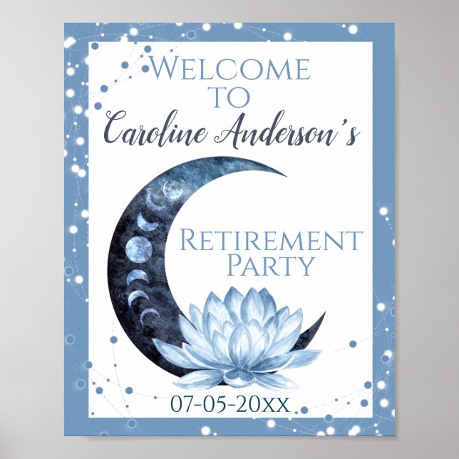 Retirement Lotus Flower Party Welcome  Poster (Front)