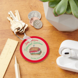 Retirement Luncheon Lunch Turkey Club Sandwich Keychain