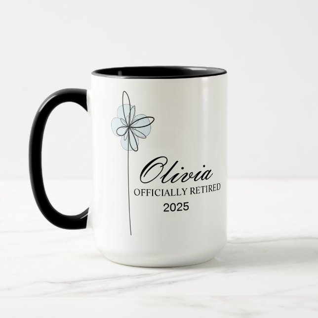 Retirement Mug, Personalized Happy Retirement Cup, Mug (Left)